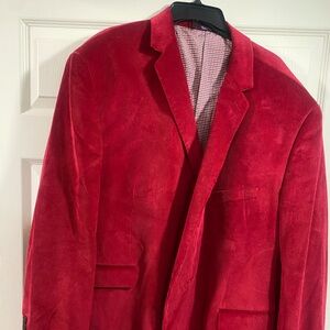 Red corduroy sports coat